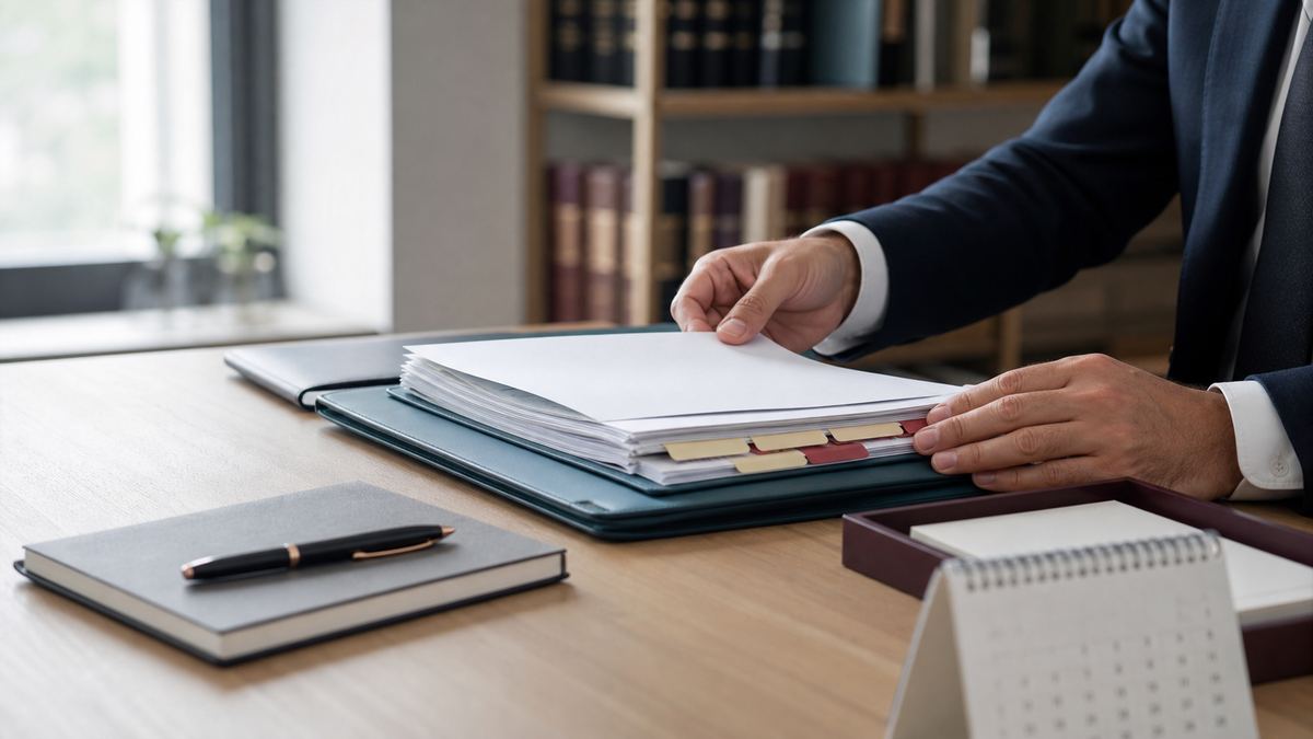 Advogado organiza um processo jurídico antes da entrada em vigor das novas regras do processo penal através da Lei n.º 34/2026 .